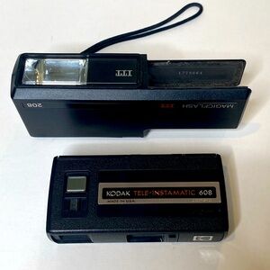 Kodak Tele-Instamatic 608 Black Camera with flash